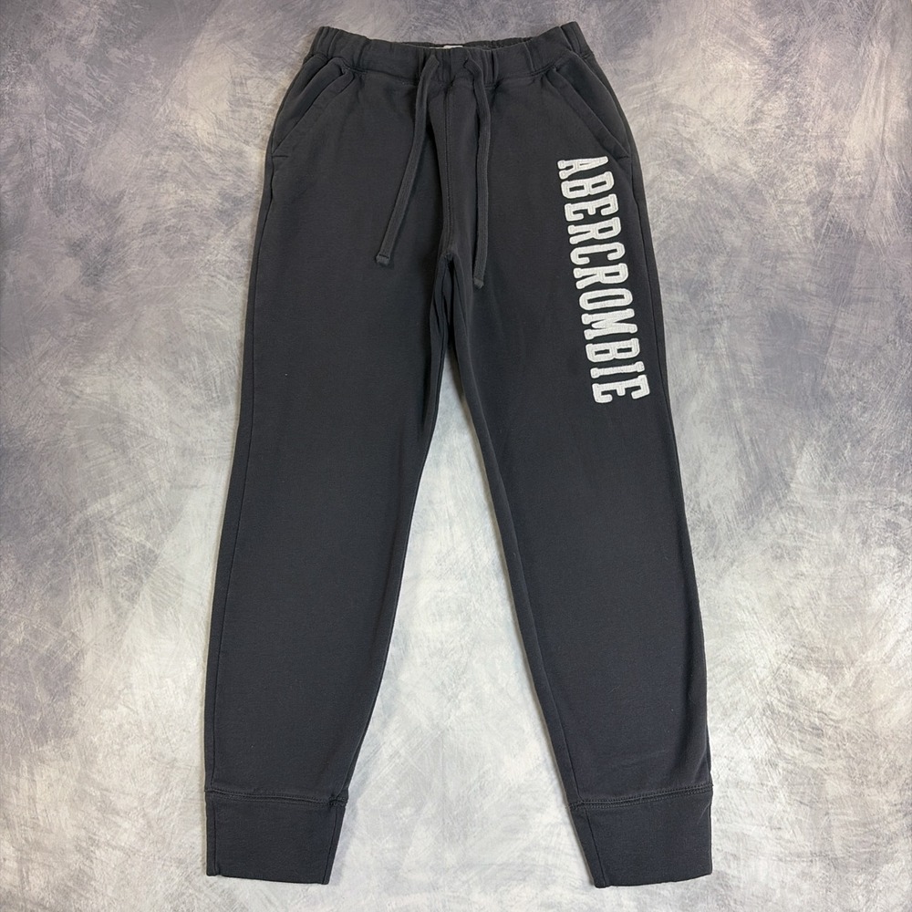 Abercrombie & Fitch Joggers Mens M Gray Embroidered Logo Soft A&F Collection